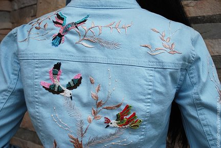 Вышивка на джинсах №143341