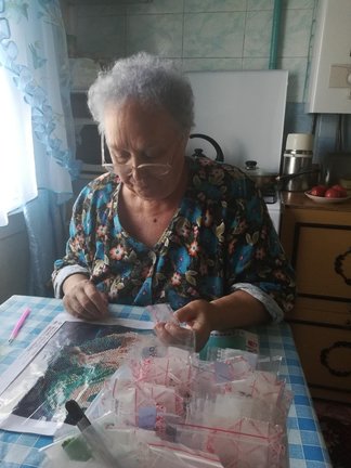 Творчество бабушки. Алмазная вышивка (мозайка, живопись). №158799