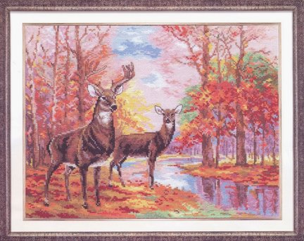 Олени в осеннем лесу 1-09  набор алиса №167470