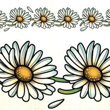 Схема вышивки «Ромашки для скатерти»