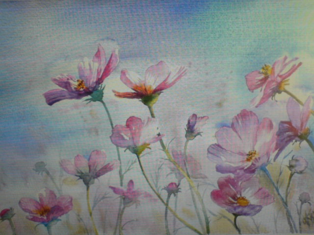 цветочная акварель - природа, цветы - оригинал