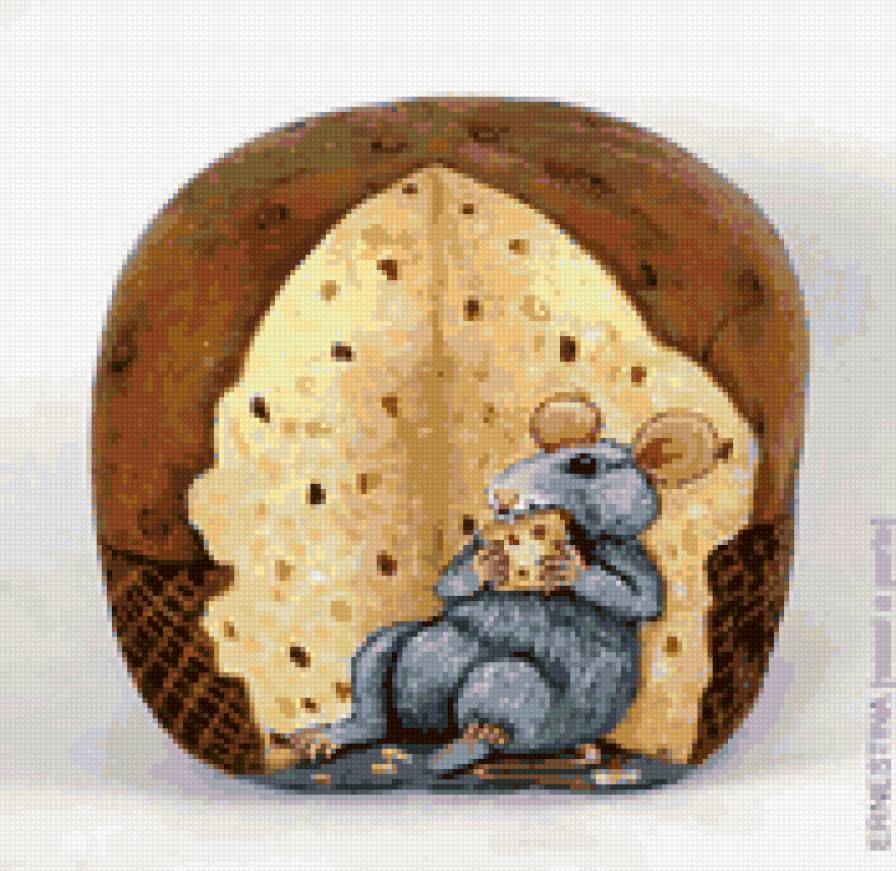 Мышка-обжорка - зверушки, животные, смешные картины, мышка, мышки, обжора - предпросмотр