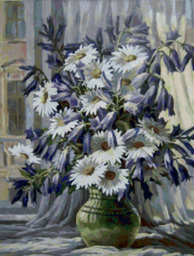 Букет - букет, ромашки, цветы, васильки - предпросмотр