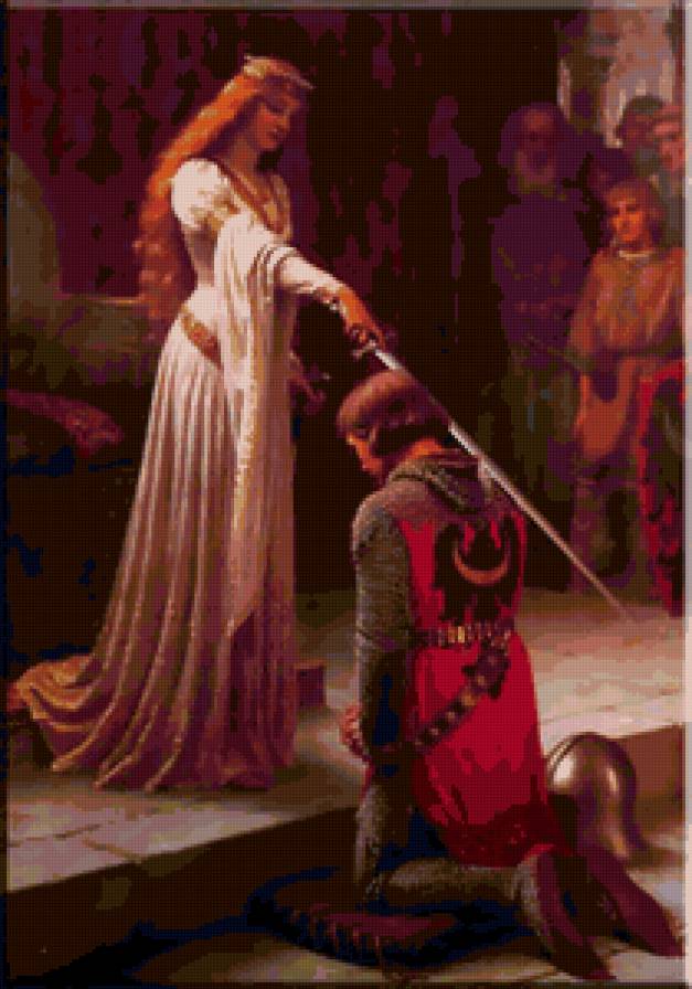 №1024 - средневековье, дама, рыцарь - предпросмотр