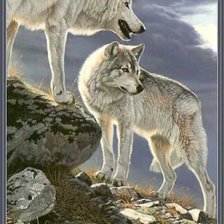 Схема вышивки «Волки»