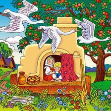 Схема вышивки «гуси-лебеди»