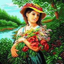 Схема вышивки «дама»