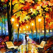 Схема вышивки «Двое в парке, афремов»