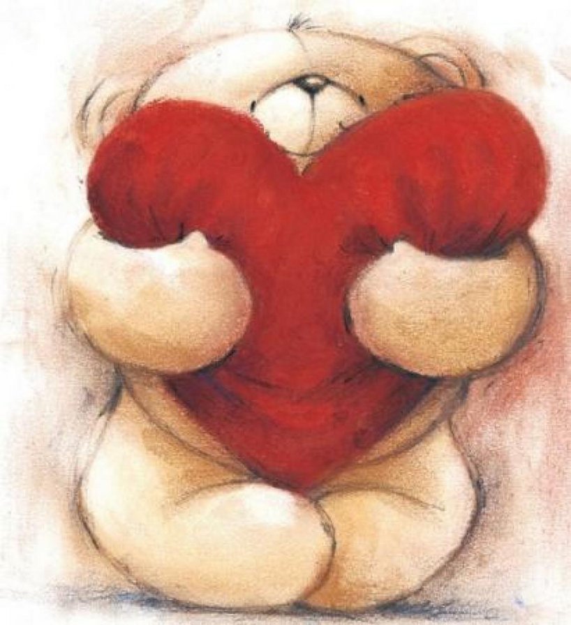 мишка с сердцем - детские моивы, мишка тедди, мишка, медведь, животные - оригинал