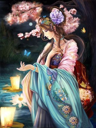 девушка в саду - фея, сад, сказка, девушка - оригинал