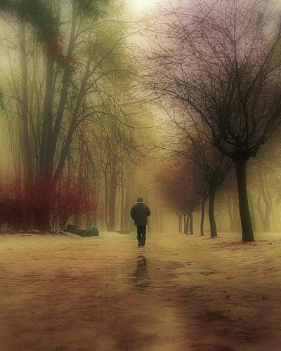 Одиночество - парк, осень, одиночество, человек - оригинал