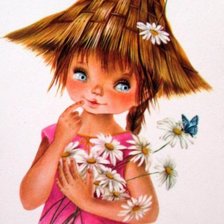 Схема вышивки «Девочка с ромашками»