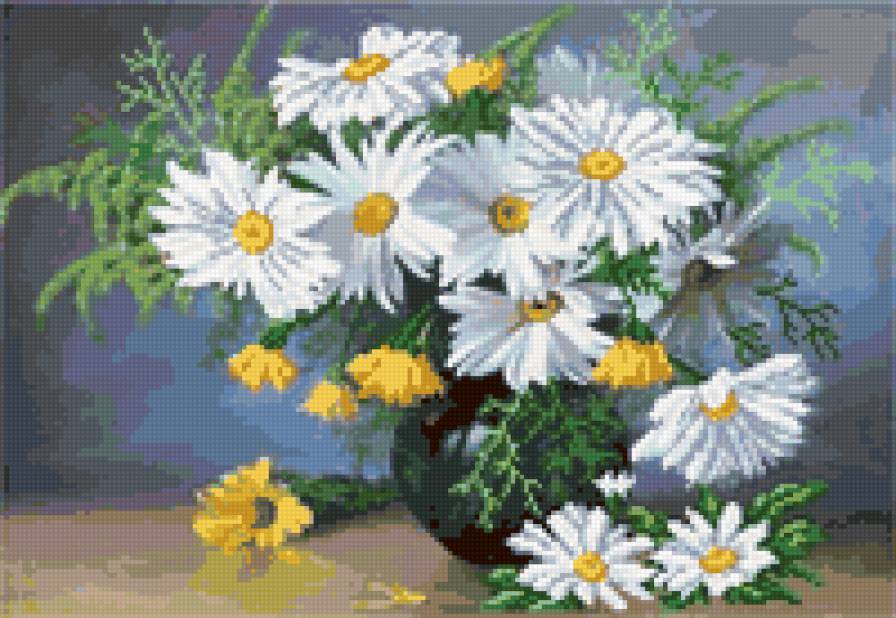 Букет ромашек - флора, цветок, цветы, ромашки, ромашка, букет - предпросмотр