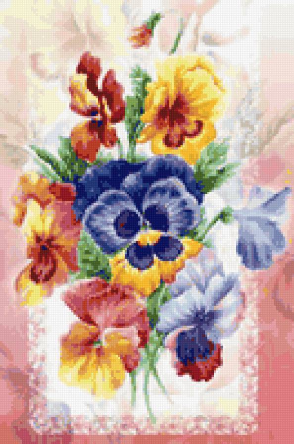 Анютины глазки - виола, ретро, цветы, анютины глазки, букет, анютки, красота - предпросмотр