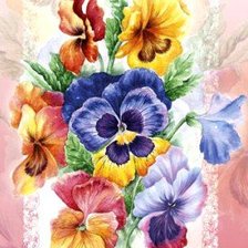 Схема вышивки «Анютины глазки»