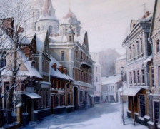 Схема вышивки «зимний город»