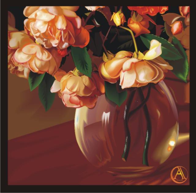 Розы - цветы в вазе - оригинал