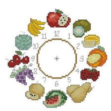 Схема вышивки «Часы "Фрукты"»