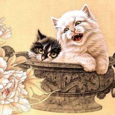 Схема вышивки «Кошки»