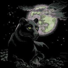 Схема вышивки «черная пантера»