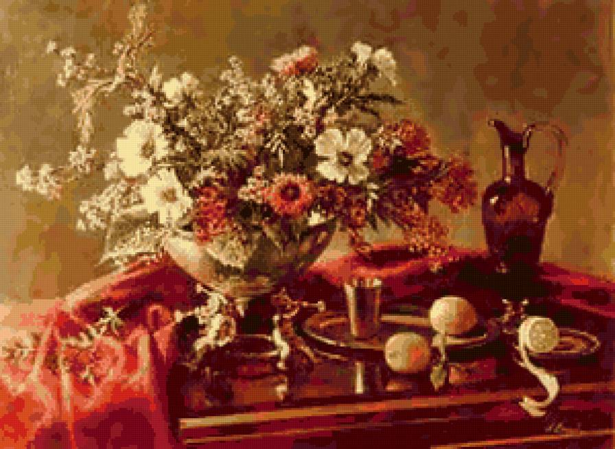 натюрморт - цветы, натюрморт - предпросмотр