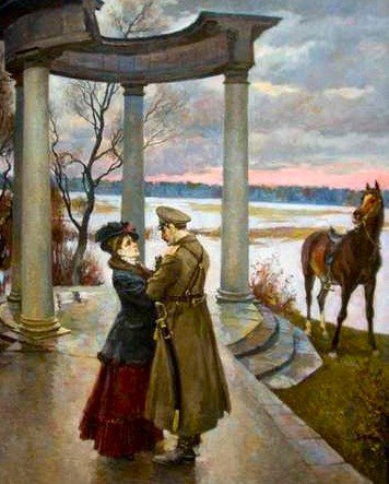 Прощание - картина, пара, любовь, прощание - оригинал