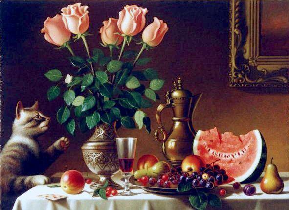 натюрморт с котом - оригинал