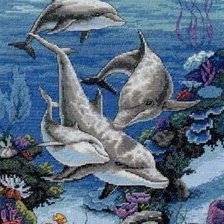 Схема вышивки «Дельфины»