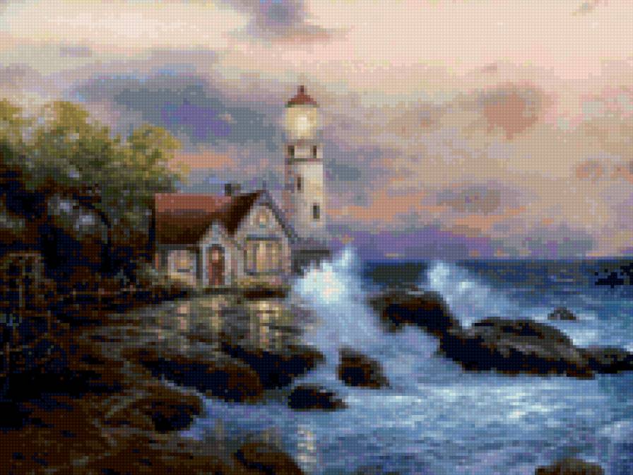 Маяк .Т.Кинкейд - маяк, кинкейд, шторм, пейзаж - предпросмотр