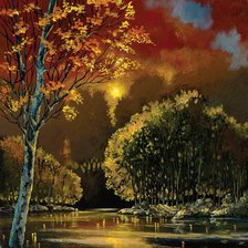 Схема вышивки «закат»