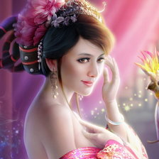 Схема вышивки «Девушка»