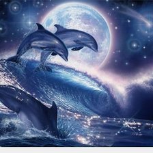 Схема вышивки «Дельфины»