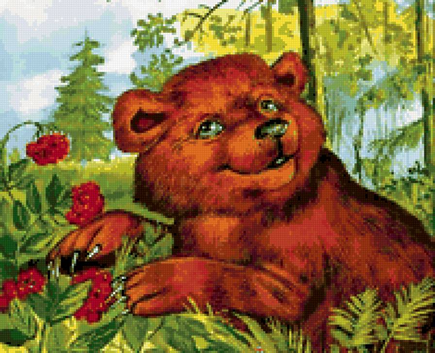 Медвежонок - ягоды, медвежата, малина, медвежонок - предпросмотр