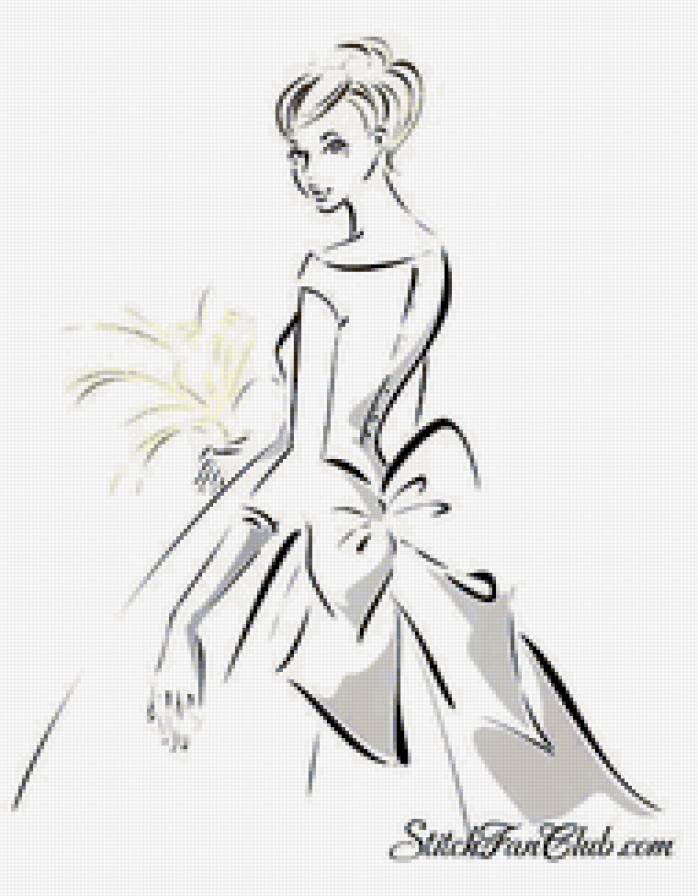 №3361289 - контур, девушка, дама, карандаш - предпросмотр