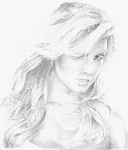 №33784309 - карандаш, девушка, черно-белое, женщина - оригинал