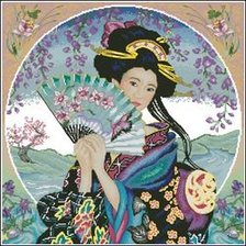 Схема вышивки «японская девушка»