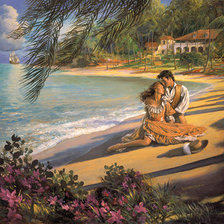 Схема вышивки «двое на берегу»