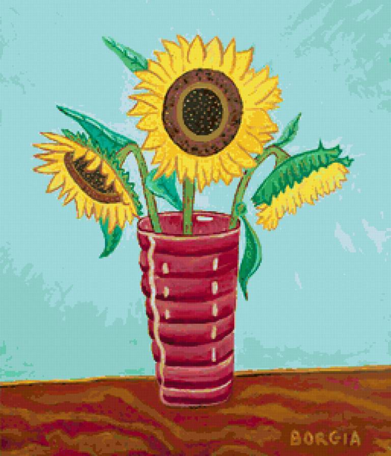 Серия "Живопись Карла Боргия" - подсолнухи - предпросмотр