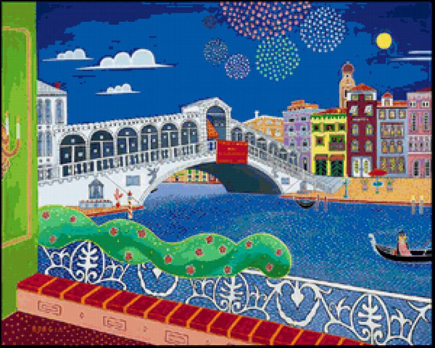 Серия "Живопись Карла Боргия" - река, город - предпросмотр