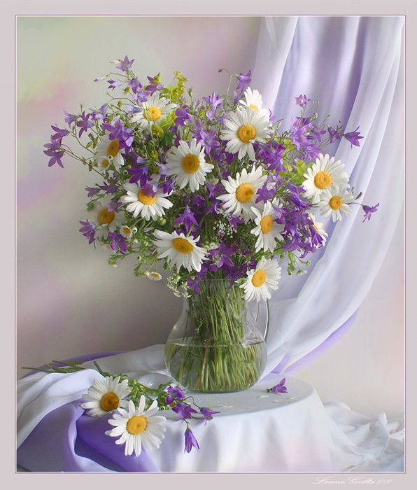 Полевой букет - натюрморт, цветы - оригинал