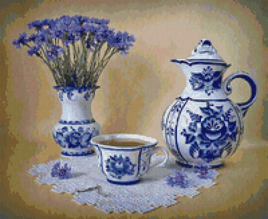 Гжель - гжель, натюрморт - предпросмотр