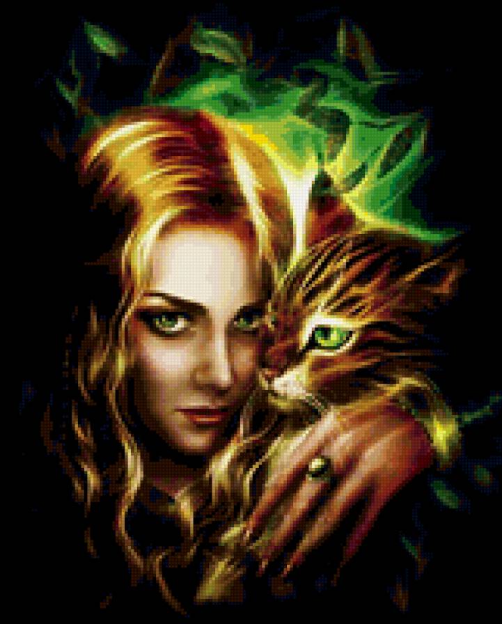 Девушка и кот - животные, кошки. люди - предпросмотр