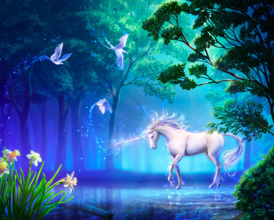 №5192 - птицы, лошадь, природа, фэнтези, животные, миф - оригинал