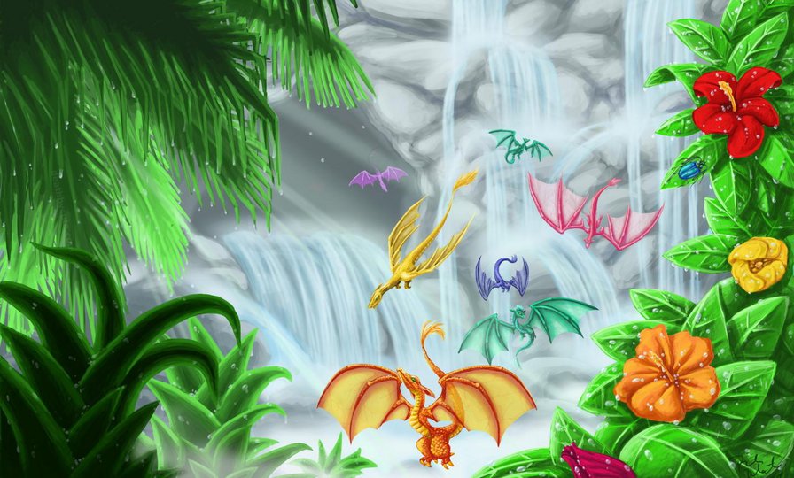 Дракоши - миф, фэнтези, детское, природа - оригинал