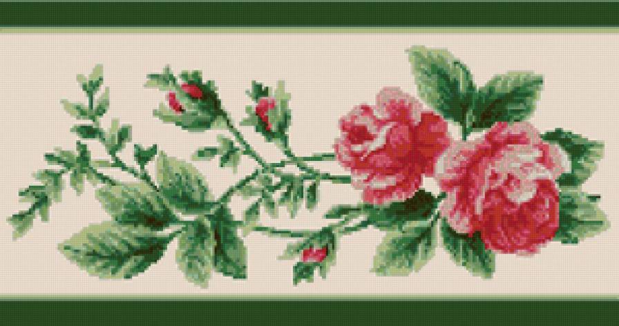 Бордюр - открытка, цветы - предпросмотр