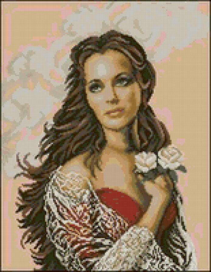 девушка с цветами - розы, цветы, девушка - предпросмотр