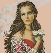 Схема вышивки «девушка с цветами»