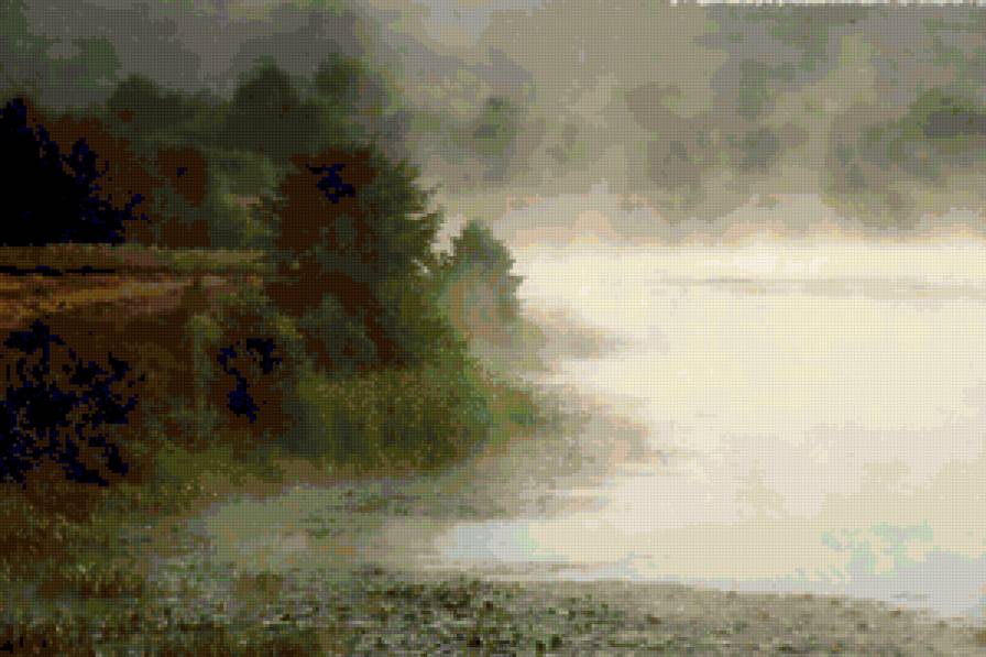 утро - утро, вода, восход, река, туман, пейзаж, рассвет - предпросмотр