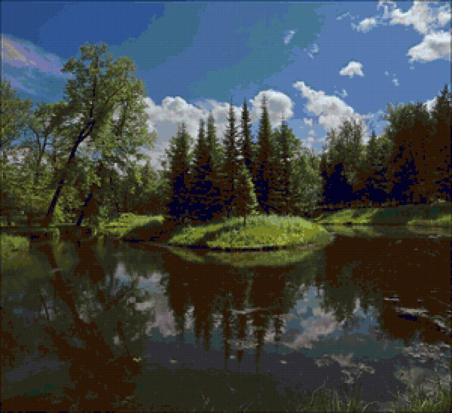 пейзаж - вода, пейзаж, река, лето - предпросмотр