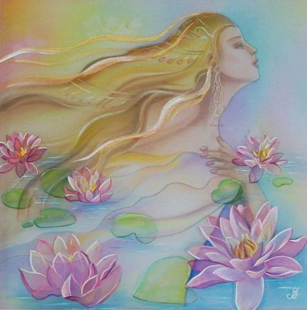 Фантазия - девушка, цветы - оригинал